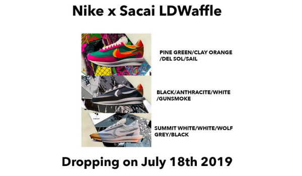 sacai x Nike 联名 LDWaffle 鞋款黑色和粉/绿两配色齐登场，选择困难？