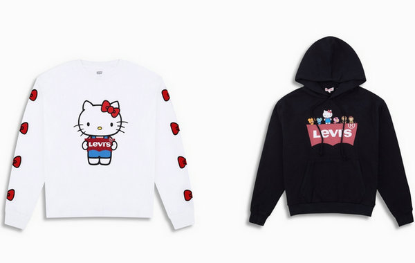 李维斯 x Hello Kitty 全新秋冬联名系列上架发售，萌化了～