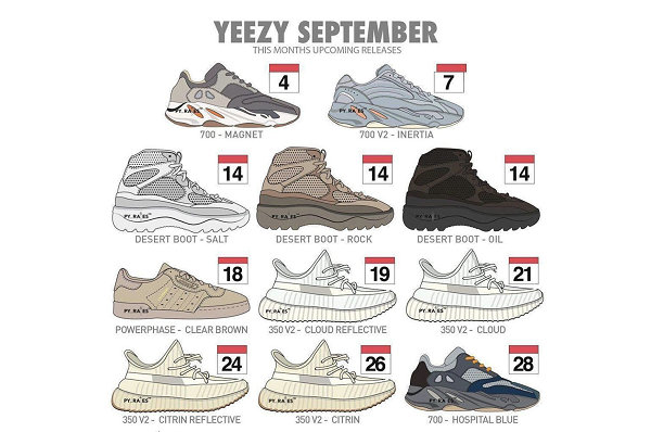 YEEZY 鞋款 2019 年 9 月完整发售清单.jpg