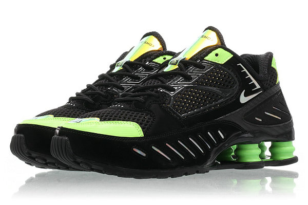 Nike Shox Enigma 鞋款荧光配色系列亮相，网格与镭射花纹点缀