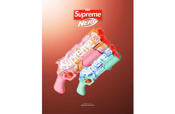 Supreme x NERF 全新联名玩具枪上架，粉蓝主调